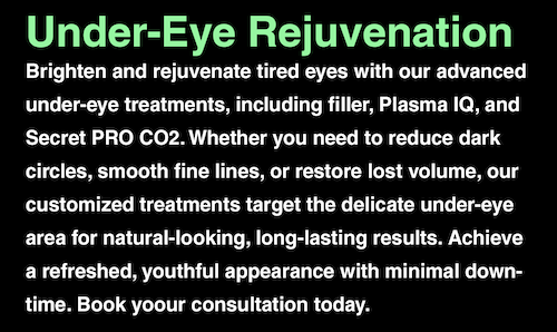 Under Eye Rejuvenation Filler Plasma IQ Secret PRO CO2 Mississauga Oakville